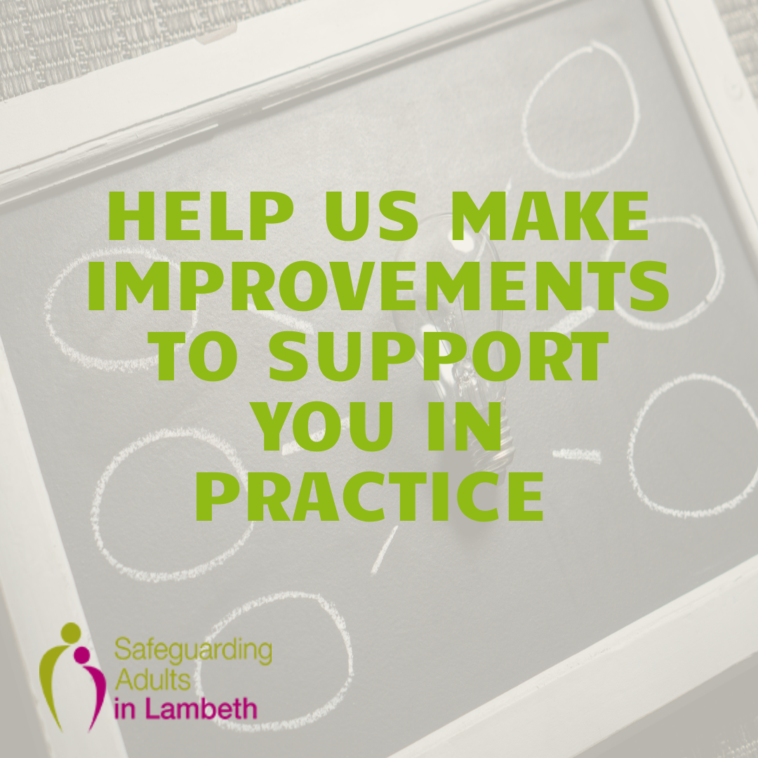Image text reads: Help us make improvements to support you in practice! 